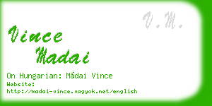 vince madai business card